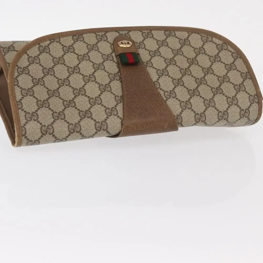 Gucci GG Supreme Web Clutch Bag Beige